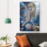 Samus Aran Anime Game Posters Sexy Girls Aesthetic Art Posters Wall Art Paintings Canvas Wall Decor Home Decor Living Room Decor Aesthetic 12x18inch(30x45cm) Unframe-style-8