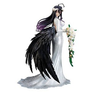 QAHEART Albedo Figure Statue Model - 1/6 Scale Wedding Dress Style Albedo Anime Action Figure Sculpture, Handmade Collectible Desktop Decoration
