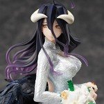 QAHEART Albedo Figure Statue Model - 1/6 Scale Wedding Dress Style Albedo Anime Action Figure Sculpture, Handmade Collectible Desktop Decoration