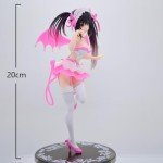 LUNK Tokisaki Kurumi Action Figure Pink Little Devil Model PVC Anime Statue Charact Collections Model Ornaments 7.9 Inch