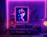 QGHOT Anime Girl Tapestry Nude Women Sexy Tapestry Blacklight Sex Art Tapestry Wall Hanging Black Light Tapestries Uv Glow in the Dark Hot Girl Poster for Adults Room Bedroom Dorm Wall Decor 60x50in
