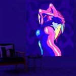 QGHOT Anime Girl Tapestry Nude Women Sexy Tapestry Blacklight Sex Art Tapestry Wall Hanging Black Light Tapestries Uv Glow in the Dark Hot Girl Poster for Adults Room Bedroom Dorm Wall Decor 60x50in
