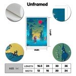 Tngozom Anime One Piece Poster Japanese Anime Canvas Wall Art for Living Room Bedroom Aesthetic Decor for Boys Girls Kids Gift,12x16.5inch,Unframed