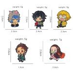 YURAOER Anime Slayer Keychain Pin Set - Cartoon Figures 9 Hashiras Mini Katana Sword Key Chains Enamel Pin Jewelry Men Women (5 PCS Pins)
