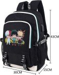 Roffatide Anime Backpack Printed College School Bag Laptop Backpack with USB Charging Port & Headphone Port