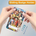 Akkya Badge Holder with Retractable Reel, Cute Funny Cartoon Anime Skull ID Name Tag Work Badge Clip Heavy Duty Vertical Card Protector Cover Case for Work Office Nurse Student Teacher Women Men