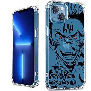 XXYUIKEZI for iPhone 14 Pro Max Anime Case Transparent Shockproof TPU Boys and Girls (Cool Max), Black-yuji