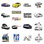 MUYINGZHUO 50PCS Cartoon Anime in-D Stickers for Laptop, Water Bottle, Car, Skateboard, Guitar, Helmet, Cool Racing Car Stickers for Girls, Vinyl Decals as Gifts & Party Favors (D)