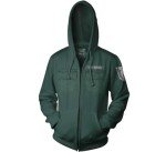 Ripple Junction Attack on Titan Men's Full Zip-Up Hooded Sweatshirt Scout Regiment AOT Military Anime Fleece Hoodie XL Green