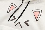Cute Cat Graphic Hoodies Pullover Teen Girls Japanese Kawaii Anime Print Hooded Sweatshirt Fashion Tops (Black)