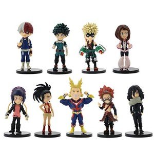 LUNK 9PCS/Set MHA Anime Action Figure Mini Model PVC Figurine Cake Toppers Set Desktop Ornaments Collectable