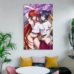 Japan Anime Posoters High School DxD Sexy Poster Bedroom Bathroom Decor (3) Wall Art Paintings Canvas Wall Decor Home Decor Living Room Decor Aesthetic 12x18inch(30x45cm) Unframe-style-8