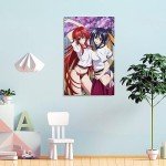 Japan Anime Posoters High School DxD Sexy Poster Bedroom Bathroom Decor (3) Canvas Wall Art Prints for Wall Decor Room Decor Bedroom Decor Gifts 12x18inch(30x45cm) Frame-style-8