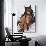 Cute Anime Girl Sexy Modern Room Aesthetics Poster Print Canvas Poster Wall Art Party Birthday Gifts Indoor Decorations Suitable For Family Dormitory Office Bathroom DecorUnframe-style312x18inch(30x45