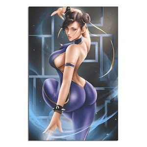 Sexy Anime Beauty Chun Li Canvas Poster Poster Decorative Painting Canvas Wall Art Living Room Posters Bedroom Painting Unframe-Style 12x18inchs(30x45cm)