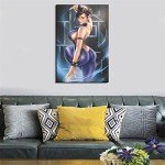 Sexy Anime Beauty Chun Li Canvas Poster Poster Decorative Painting Canvas Wall Art Living Room Posters Bedroom Painting Unframe-Style 12x18inchs(30x45cm)