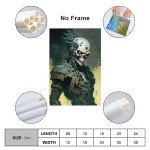 HHGaoArt Gothic Canvas Wall Art Poster Halloween Ghost Spooky Decor Canvas Picture (18-Skull Soldier,16x24inch-Unframe)