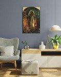 William Holman Hunt Light of the World Poster Wall Art Picture Print Canvas Painting Modern Home Bedroom Bathroom Decoration Artwork Gift (12x18inch(30x45cm),No Framed)