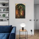 William Holman Hunt Light of the World Poster Wall Art Picture Print Canvas Painting Modern Home Bedroom Bathroom Decoration Artwork Gift (12x18inch(30x45cm),No Framed)