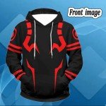 MEADOO Anime JJK Cosplay Pullover Sweatshirt Jujutsu Yuuji Hoodie For Unisex 3D Novelty Hooded Sweater Jacket Coat (S, Black)