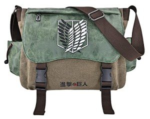 Roffatide Anime Messenger Bag Crossbody Bag Survey Corps Canvas Shoulder Bag Flap Synthetic Leather Satchel School Bag