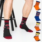 Naruto Mens Socks Pack of 5 Crew Socks for Men Teenagers Soft Breathable Work Sports Casual - Size 7-12 Gifts for Him