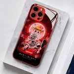 HEMINJYJEF Japanese Anime Anti-Drop Color Soft Silicone Protective Shell Manga Pattern Tempered Glass Covers Multicolor Phone Cases (Red, Gear 5 Nika Joy Boy, for iPhone 13)