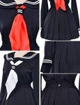 Classic Japanese School Girls Sailor Dress Shirts Uniform Anime Cosplay Costumes with Socks Set(Black)(S = Asia M)(SSF08BK)