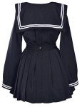 Classic Japanese School Girls Sailor Dress Shirts Uniform Anime Cosplay Costumes with Socks Set(Black)(S = Asia M)(SSF08BK)