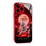 HEMINJYJEF Japanese Anime Anti-Drop Color Soft Silicone Protective Shell Manga Pattern Tempered Glass Covers Multicolor Phone Cases (Red, Gear 5 Nika Joy Boy, for iPhone 13)