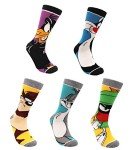 XTBPQMX Funny Cartoon Socks Men 5 Pack Colorful Crazy Cute Character Patterned Cotton Novelty Dress Crew Socks Women 9-12