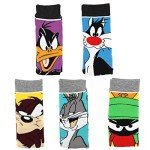 XTBPQMX Funny Cartoon Socks Men 5 Pack Colorful Crazy Cute Character Patterned Cotton Novelty Dress Crew Socks Women 9-12
