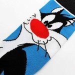 XTBPQMX Funny Cartoon Socks Men 5 Pack Colorful Crazy Cute Character Patterned Cotton Novelty Dress Crew Socks Women 9-12