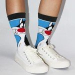 XTBPQMX Funny Cartoon Socks Men 5 Pack Colorful Crazy Cute Character Patterned Cotton Novelty Dress Crew Socks Women 9-12