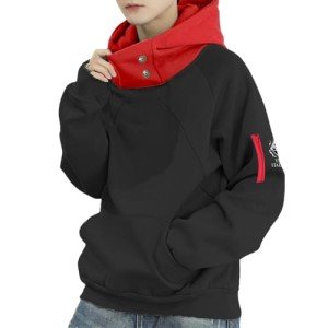 IOPBOT Unisex Anime Hoodie Cosplay Costume Men Black 3D Novelty Hooded Sweatshirt Pullover Jacket Outerwear Coat for Women (2XL-Black-1)