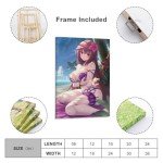 CJTVMMD Anime Fate Grand Order Scathach Sexy Kawaii Gril Wall Art Posters For Room Aesthetic Poster For Bedroom Kitchen Living Room Bathroom Office Decor 12x18inch(30x45cm) Frame-Poster