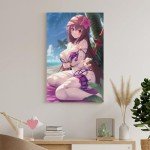 CJTVMMD Anime Fate Grand Order Scathach Sexy Kawaii Gril Wall Art Posters For Room Aesthetic Poster For Bedroom Kitchen Living Room Bathroom Office Decor 12x18inch(30x45cm) Frame-Poster