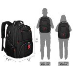 YOREPEK Travel Backpack, Extra Large 50L Laptop Backpacks for Men Women, Water Resistant College Backpacks Airline Approved Business Work Bag with USB Charging Port Fits 17 Inch Computer, Black