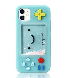 UnnFiko Squishy 3D Cartoon Game Shape Case Compatible with iPhone 14, Creative Liquid Stars Funny Play Case Soft Rubber Protective Cover (Blue, iPhone 14)