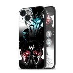 KWHKLST Satoru-Gojo vs Sukuna Cool Anime Protective Phone Case - Black Frame Soft Silicone TPU Manga Protective Shell for iPhone 15 Plus