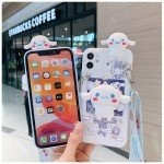 SMAIGE Compatible with iPhone 12 Case 6.1 inch,Shock-Absorption Grily Case Cover with Makeup Mirror and Lanyard, Cute Kawaii Anime Cartoon Design for Kids Teens Young Girls Women