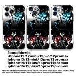 KWHKLST Satoru-Gojo vs Sukuna Cool Anime Protective Phone Case - Black Frame Soft Silicone TPU Manga Protective Shell for iPhone 15 Plus