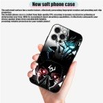 KWHKLST Satoru-Gojo vs Sukuna Cool Anime Protective Phone Case - Black Frame Soft Silicone TPU Manga Protective Shell for iPhone 15 Plus