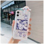 SMAIGE Compatible with iPhone 12 Case 6.1 inch,Shock-Absorption Grily Case Cover with Makeup Mirror and Lanyard, Cute Kawaii Anime Cartoon Design for Kids Teens Young Girls Women