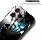 KWHKLST Satoru-Gojo vs Sukuna Cool Anime Protective Phone Case - Black Frame Soft Silicone TPU Manga Protective Shell for iPhone 15 Plus
