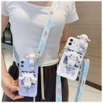SMAIGE Compatible with iPhone 12 Case 6.1 inch,Shock-Absorption Grily Case Cover with Makeup Mirror and Lanyard, Cute Kawaii Anime Cartoon Design for Kids Teens Young Girls Women