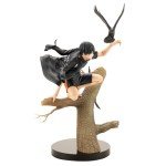 MABAIUDE 2pcs Tobio Kageyama and Shoyo Figure Statue, 1/6 Scale Anime Figure Crouch on The Stump Holding Crows Scene Sculpture, Handmade Desktop Figure Collectible Gifts