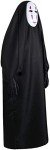 Women Men Black Hoodies Robe Costume with Mask & Gloves for Cosplay Halloween Carnival Theme Party