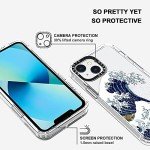 MOSNOVO Case for iPhone 13, [Buffertech 6.6ft Military-Grade Drop Protection] [Anti Peel Off Tech] Clear TPU Bumper Phone Case Cover Design - Great Wave