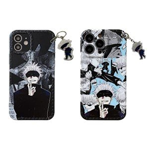 Satoru Gojo Anime Phone Case with Keychain